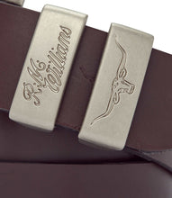 Load image into Gallery viewer, R.M.Williams Drover Belt - Chestnut – Brushed Nickel