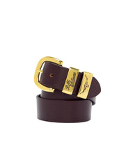 Load image into Gallery viewer, R.M.Williams Drover Belt - Chestnut – High Polish Brass