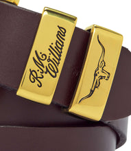 Load image into Gallery viewer, R.M.Williams Drover Belt - Chestnut – High Polish Brass