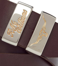 Load image into Gallery viewer, R.M.Williams Drover Belt - Chestnut – Polished Nickel
